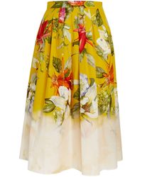 Marina Rinaldi - Floral Pleated Midi Skirt - Lyst