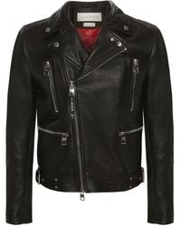 McQueen - Leather Biker Jacket - Lyst