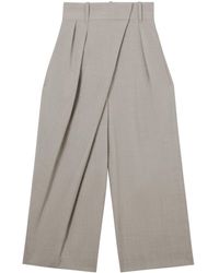 Loewe - Wool Cropped Wrap Trousers - Lyst