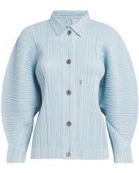 Pleats Please Issey Miyake - Cotton Denim Jacket - Lyst