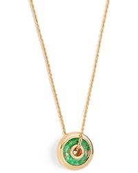 Moritz Glik - Yellow Gold And Emerald Roda Pendant Necklace - Lyst