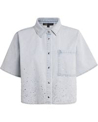Maje - Embellished Denim Shirt - Lyst