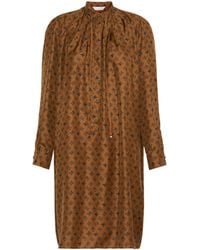 Max Mara - Silk Logo-Print Shirt Dress - Lyst
