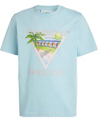 Casablancabrand - Cotton Tennis Club Print T-shirt - Lyst