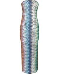 Missoni - Metallic Zigzag Strapless Maxi Dress - Lyst