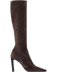 Saint Laurent - Leather Francoise Knee-High Boots 95 - Lyst