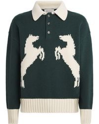 Ami Paris - Wool-Blend Intarsia Polo Sweater - Lyst