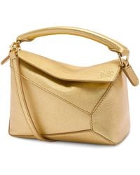 Loewe - Mini Metallic Leather Puzzle Top-Handle Bag - Lyst