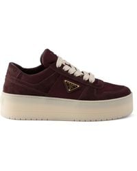 Prada - Downtown Bold Re-Nylon And Suede Sneakers - Lyst
