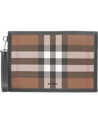 Burberry - Check Zipped Pouch - Lyst