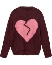 AllSaints - Wool-Blend Luv Heart Crewneck Sweater - Lyst