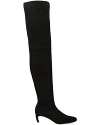 Victoria Beckham - Suede Harlow Stretch Boots 55 - Lyst