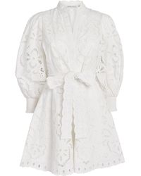 Alice + Olivia - Embroidered Lucy Mini Shirt Dress - Lyst