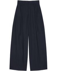 Givenchy - Cotton Canvas Pleated Wide-Leg Trousers - Lyst