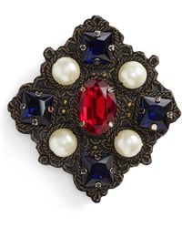 Ralph Lauren - Antiqued Pearl & Stone Flat Brooch - Lyst