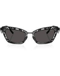 Dolce & Gabbana - Steel Cat Eye Sunglasses - Lyst