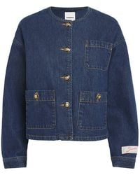 Sandro - Crest-Button Denim Jacket - Lyst
