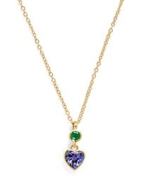 Emily P. Wheeler - Emerald And Tanzanite Heart Necklace - Lyst