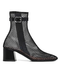 Alaïa - Leather Mesh Ankle Boots 55 - Lyst