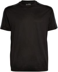 Emporio Armani - Logo Webbing Stripe T-shirt - Lyst