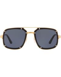 Cartier - Stud-Trim Square Aviator Sunglasses - Lyst