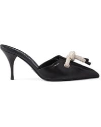 Prada - Nappa Leather Cord-Detail Heeled Mules - Lyst