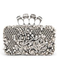 McQueen - Embellished Skull Knuckle Clutch Bag - Lyst