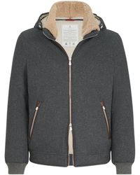 Brunello Cucinelli - Wool Hooded Down Jacket - Lyst