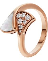 BVLGARI - Rose Gold, Diamond And Mother-of-pearl Divas' Dream Ring - Lyst
