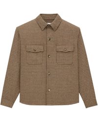 Saint Laurent - Houndstooth Shirt Jacket - Lyst