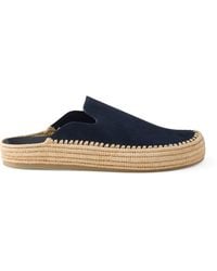 Prada - Suede Espadrille Mules - Lyst