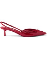 Prada - Patent Leather Slingback Kitten Heels 45 - Lyst