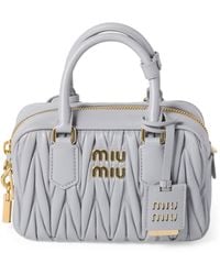 Miu Miu - Nappa Leather Matelassé Arcadie Top-Handle Bag - Lyst