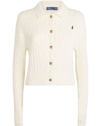 Polo Ralph Lauren - Cotton Cable-Knit Polo Cardigan - Lyst