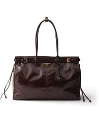 Prada - Extra Large Leather Bonnie Shoulder Bag - Lyst