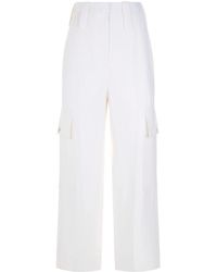 Burberry Straight Fit Cargo Pants - White