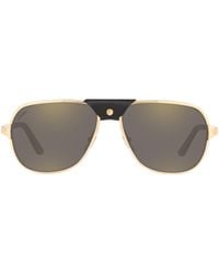 Cartier - Santos De Pilot Sunglasses - Lyst