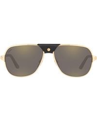 Cartier - Santos De Pilot Sunglasses - Lyst