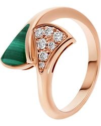 BVLGARI - Diamond And Malachite Divas' Dream Ring - Lyst