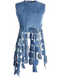 A.W.A.K.E. MODE - Upcycled Denim Circle Cropped Top - Lyst