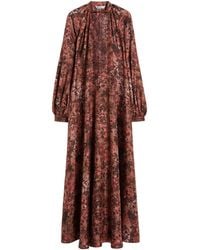 Max Mara - Silk Twill Printed Maxi Dress - Lyst