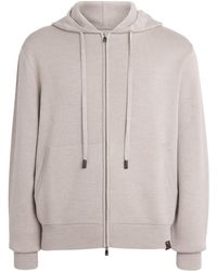 Jacob Cohen - Wool-Silk Knitted Zip-Up Hoodie - Lyst