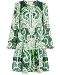 Mary Katrantzou - Green Topiary Tiered Midi Dress - Lyst