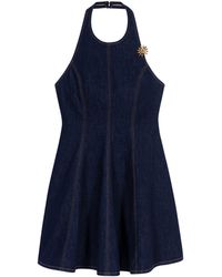 Maje - Denim Brooch Mini Dress - Lyst