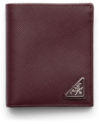Prada - Saffiano Leather Logo Wallet - Lyst