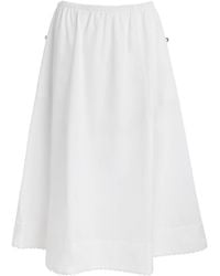 Vince - Cotton Scallop-Detail Midi Skirt - Lyst