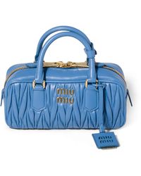 Miu Miu - Nappa Leather Matelassé Arcadie Top-Handle Bag - Lyst