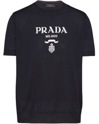 Prada - Wool-cashmere Logo Sweater - Lyst