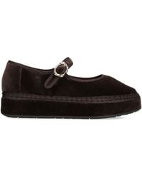 Flabelus - Velvet Double Mary Jane Flats - Lyst
