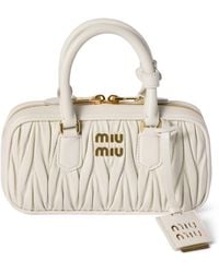 Miu Miu - Mini Matelassé Leather Arcadie Top-Handle Bag - Lyst